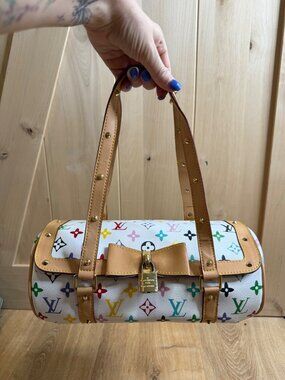 Monogram Faux Leather Tube Bag